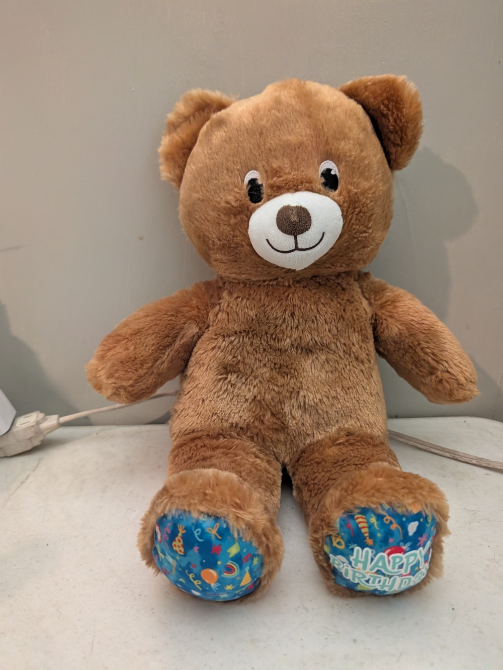 Build A Bear Happy Birthday Plush Brown Stuffed Animal Toy 16" Teddy 2024 BAB